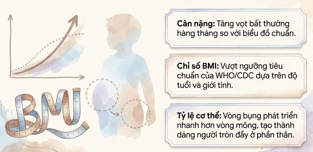 4 DẤU HIỆU NHẬN BIẾT SỚM THỪA CÂN, BÉO PHÌ Ở TRẺ EM CHA MẸ CẦN BIẾT
